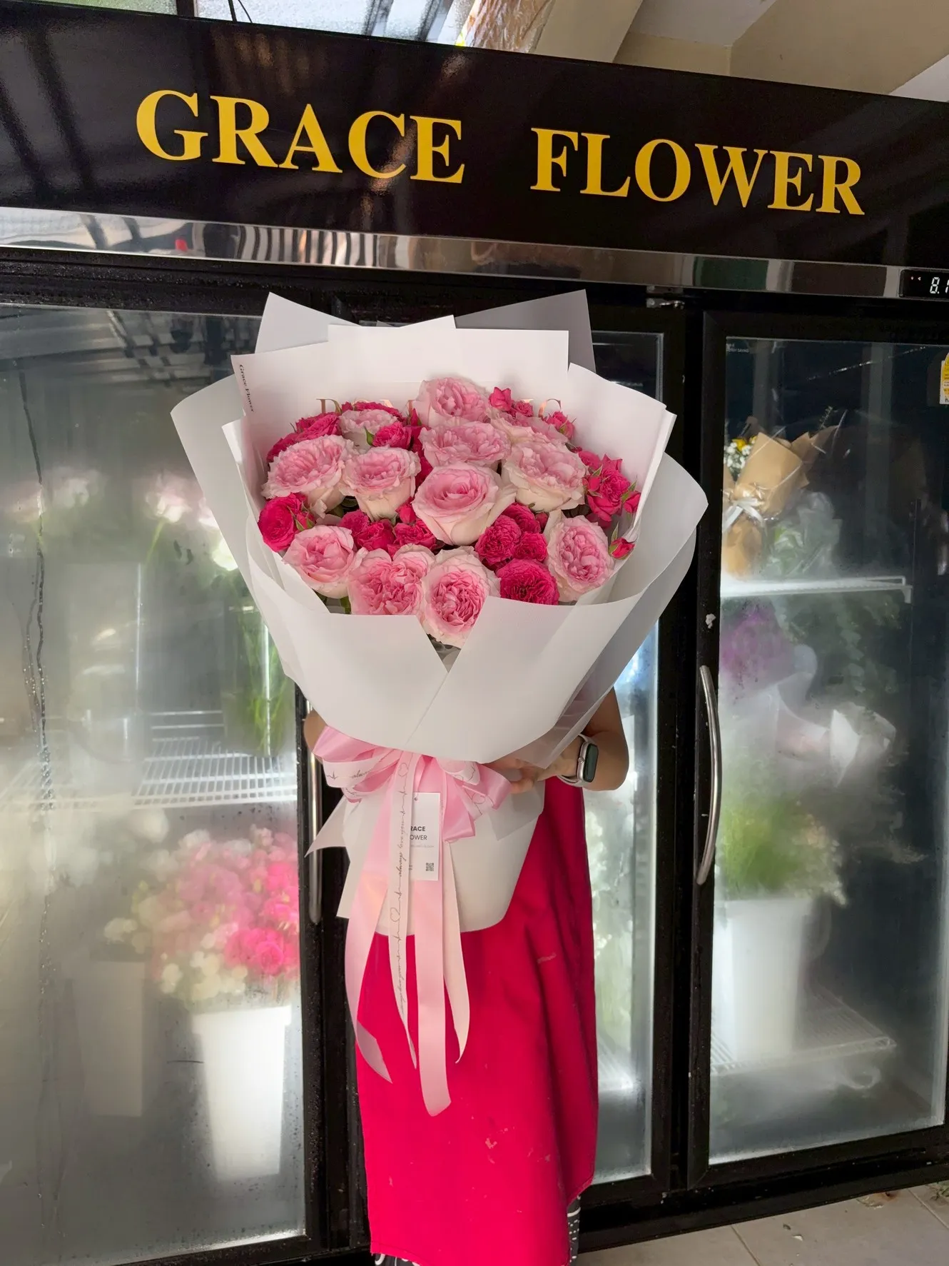 ช่อดอกกุหลาบสด Pink Princess. - Image 3