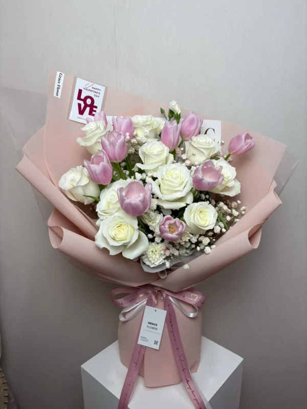 ช่อดอกทิวลิปสด Tulip Snowelle