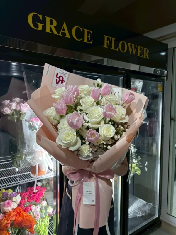 ช่อดอกทิวลิปสด Tulip Snowelle