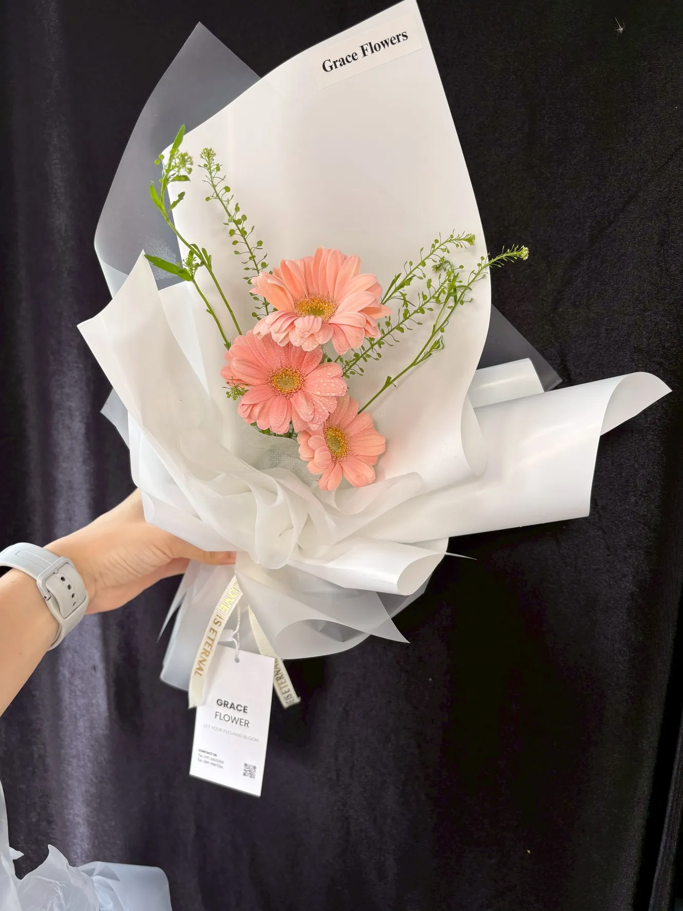 ช่อดอกไม้สด Mini Geabera Love Spark - Image 3