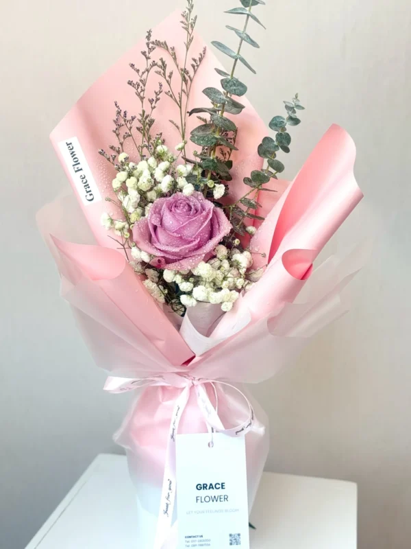 ช่อดอกกุหลาบม่วง Purple Pink