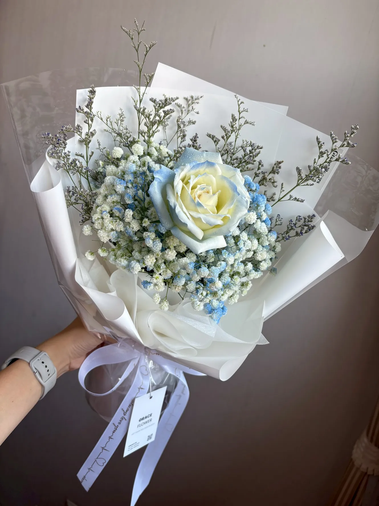 ช่อดอกกุหลาบฟ้าพาสเทล Blue Pastel - Image 2