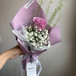ช่อดอกกุหลาบม่วง Velvet Smile - Image 1