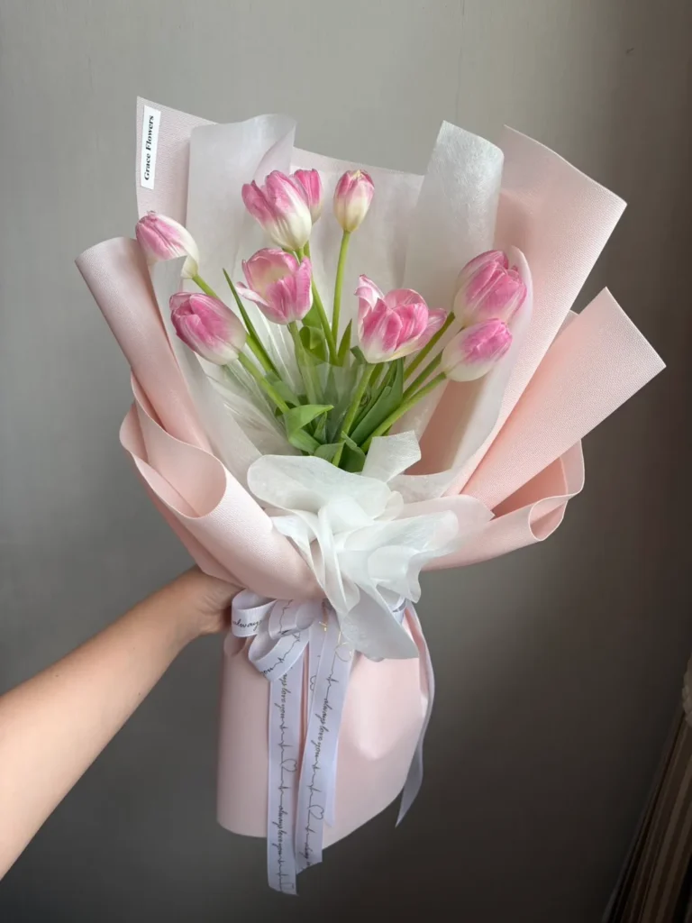 ช่อดอกทิวลิปสด Pink Princess 10 ดอก