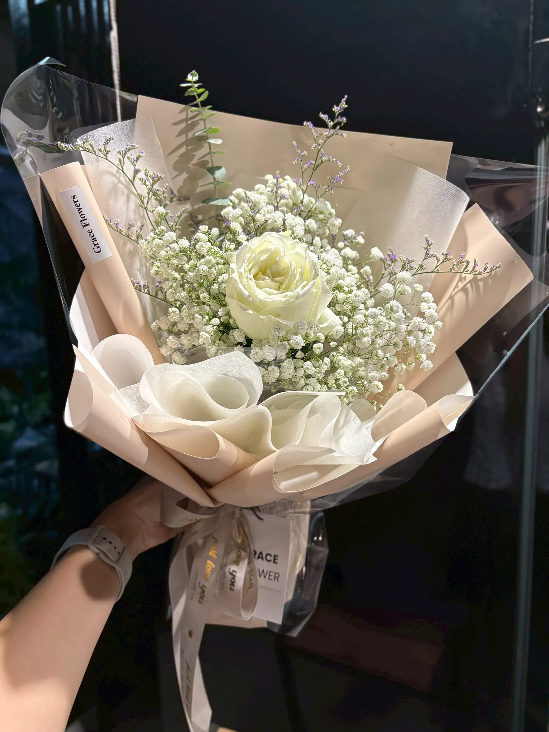 ช่อดอกกุหลาบขาว 1 ดอก The White Forest - Image 4