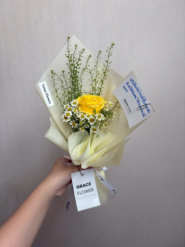 ช่อดอกกุหลาบเหลือง Yellow Rose Sunshine