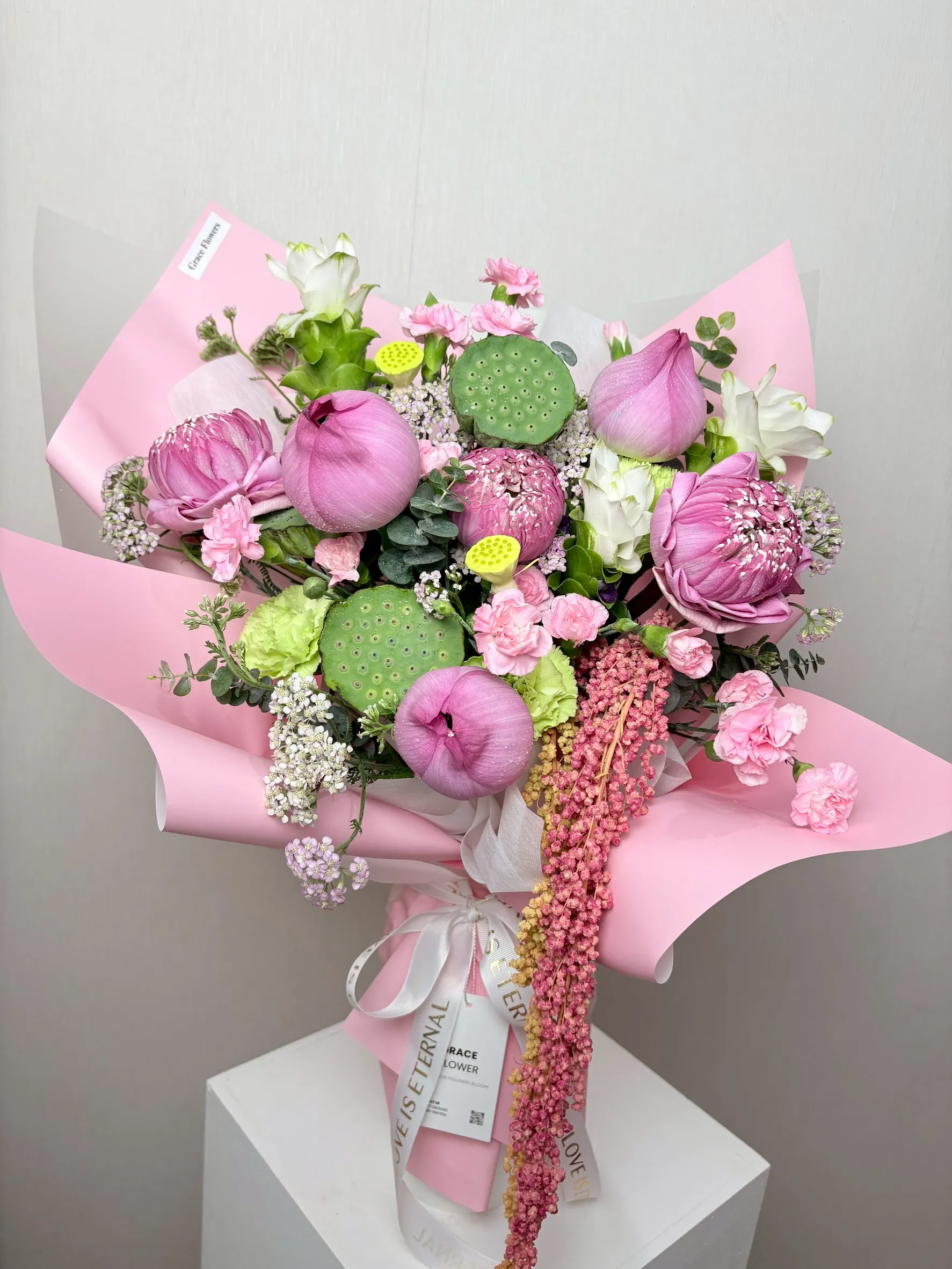 ช่อดอกไม้สด Pink Lotus - Image 3