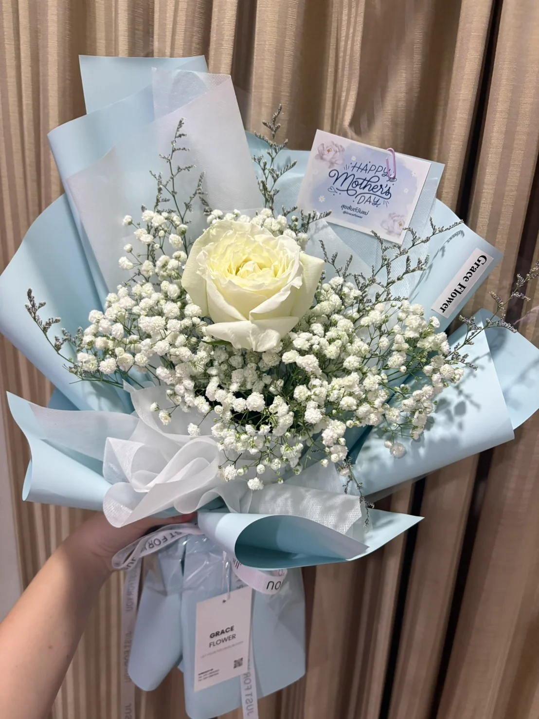 ช่อดอกกุหลาบ Blue Pastel