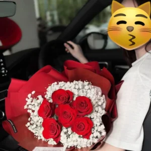 ช่อกลมดอกกุหลาบแดง Red rosy - Image 2