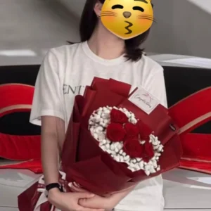 ช่อกลมดอกกุหลาบแดง Red rosy - Image 3