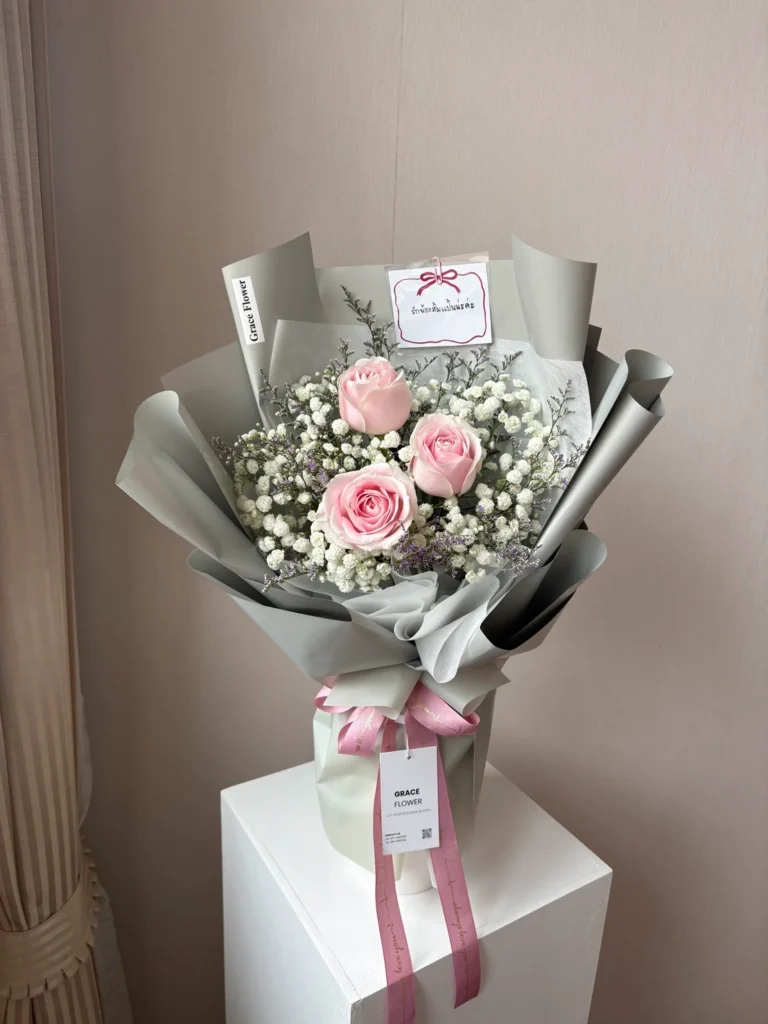 ช่อดอกกุหลาบสด Gentle Pink