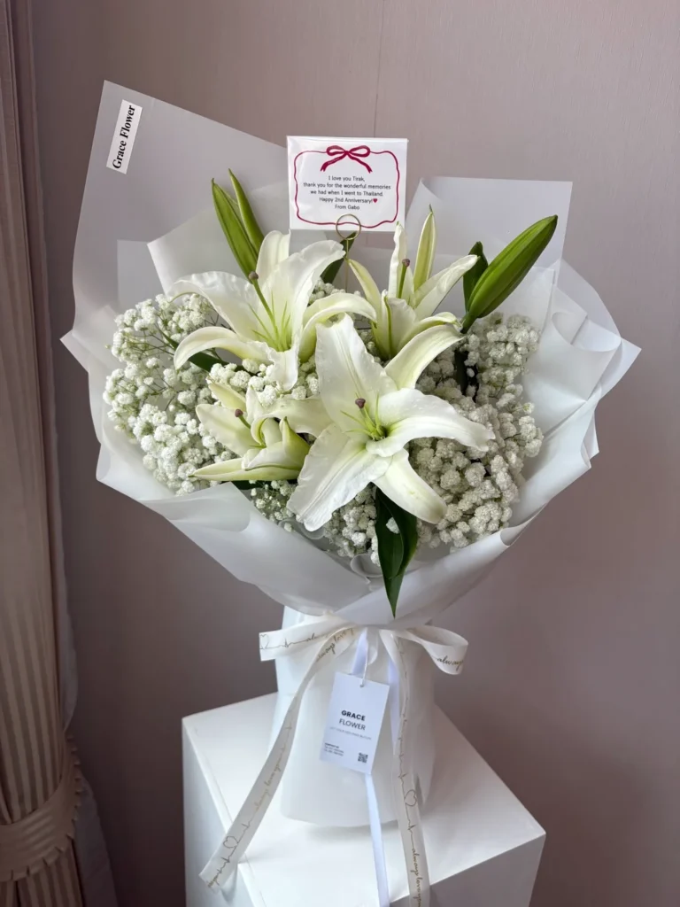 ช่อดอกลิลลี่สด Crystal Lily