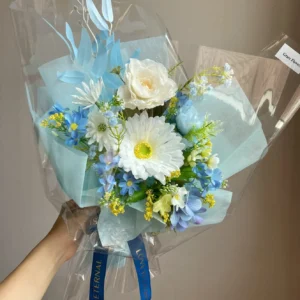 ช่อดอกไม้ประดิษฐ์ Blue Cotton Candy - Image 1