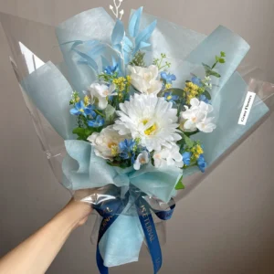 ช่อดอกไม้ประดิษฐ์ Blue Cotton Candy - Image 3