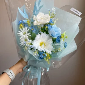 ช่อดอกไม้ประดิษฐ์ Blue Cotton Candy - Image 2