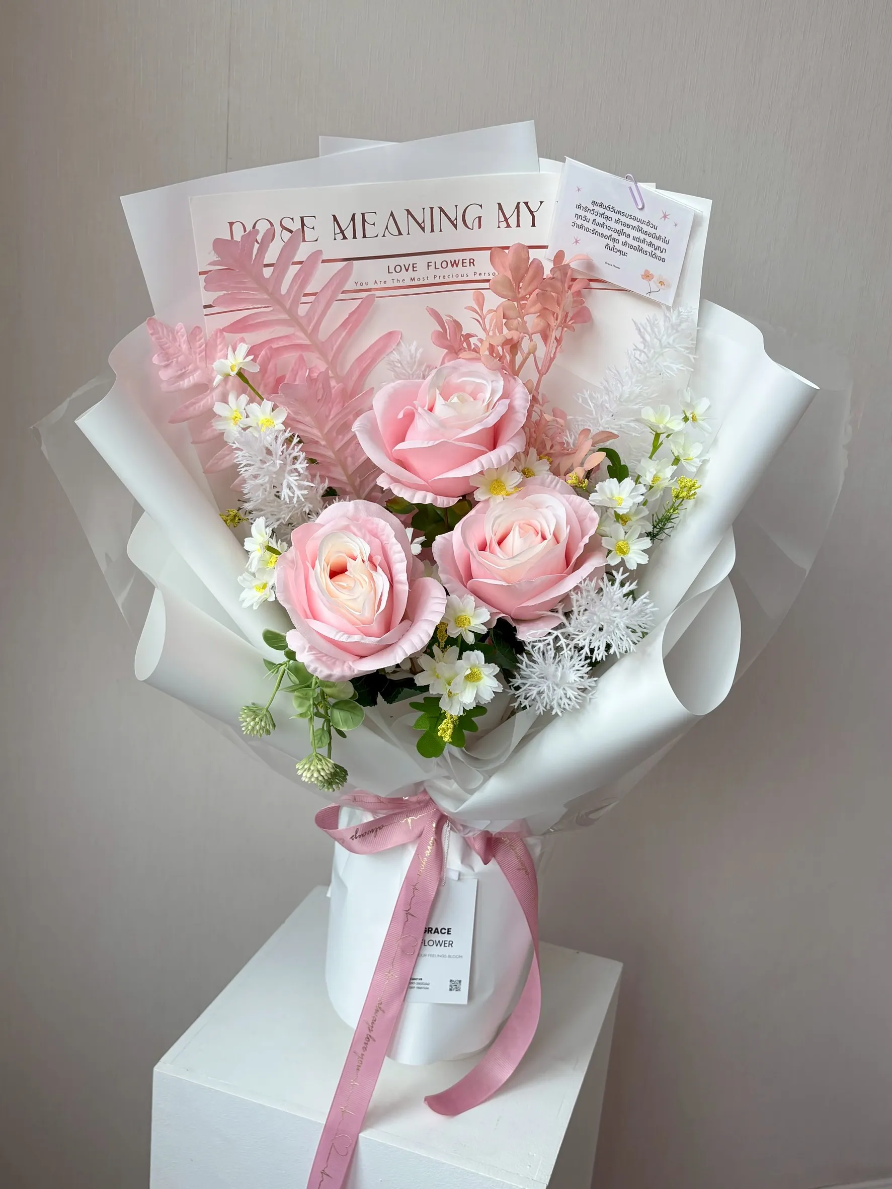 ช่อดอกไม้ประดิษฐ์ Cotton Rose