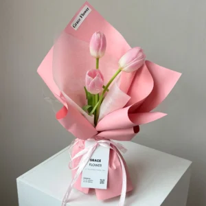 ช่อดอกทิวลิปสด Pink Cherie - Image 4