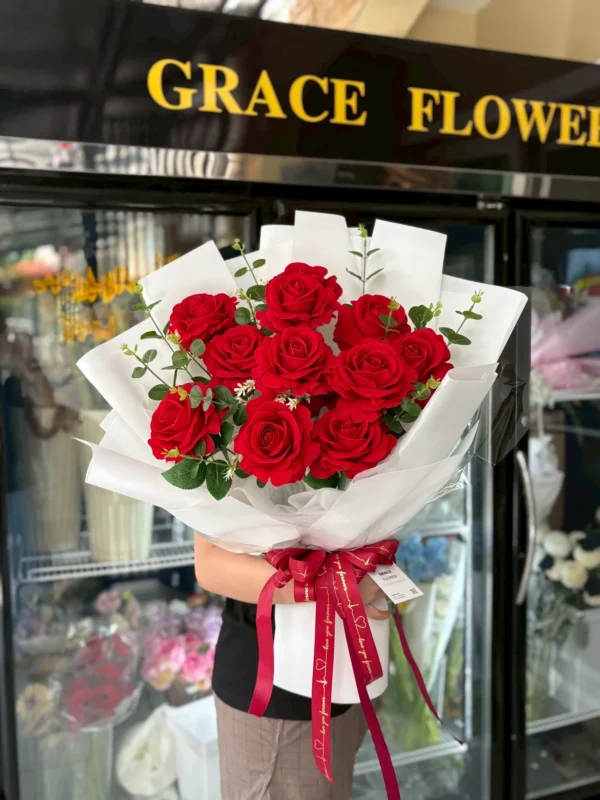 ช่อดอกไม้ประดิษฐ์ Pure Scarlet Luxe