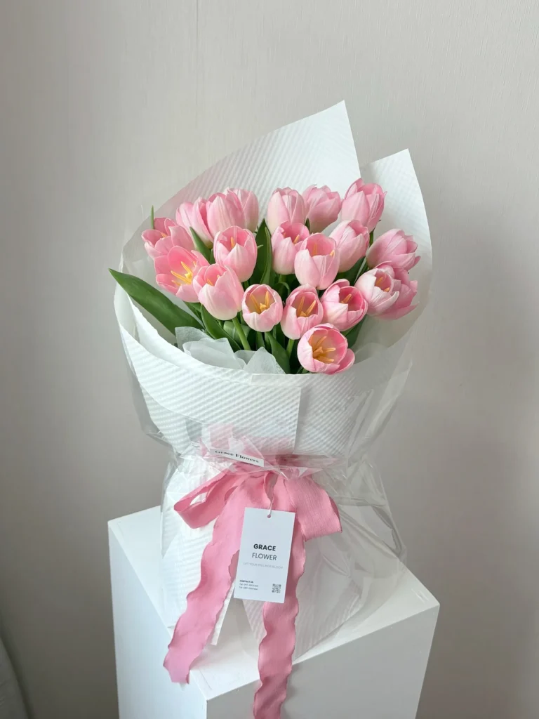 ช่อดอกทิวลิปสด Pink Tulip Grace