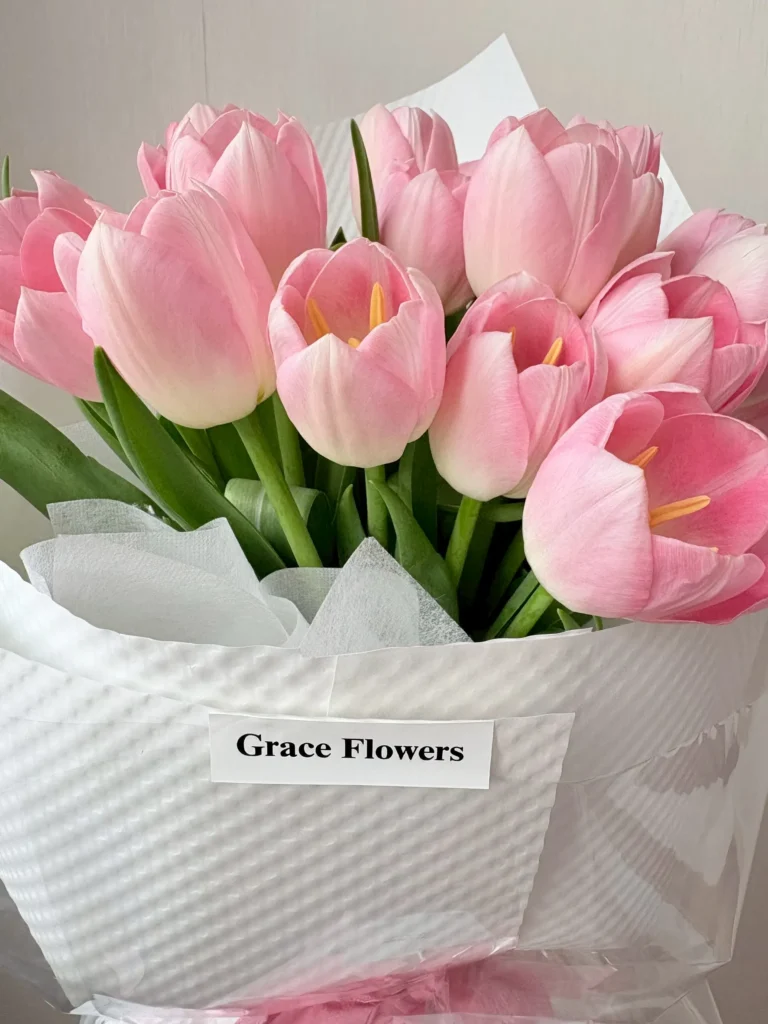 ช่อดอกทิวลิปสด Pink Tulip Grace
