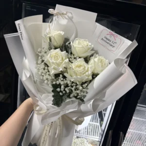 ช่อดอกไม้สด White princess - Image 1