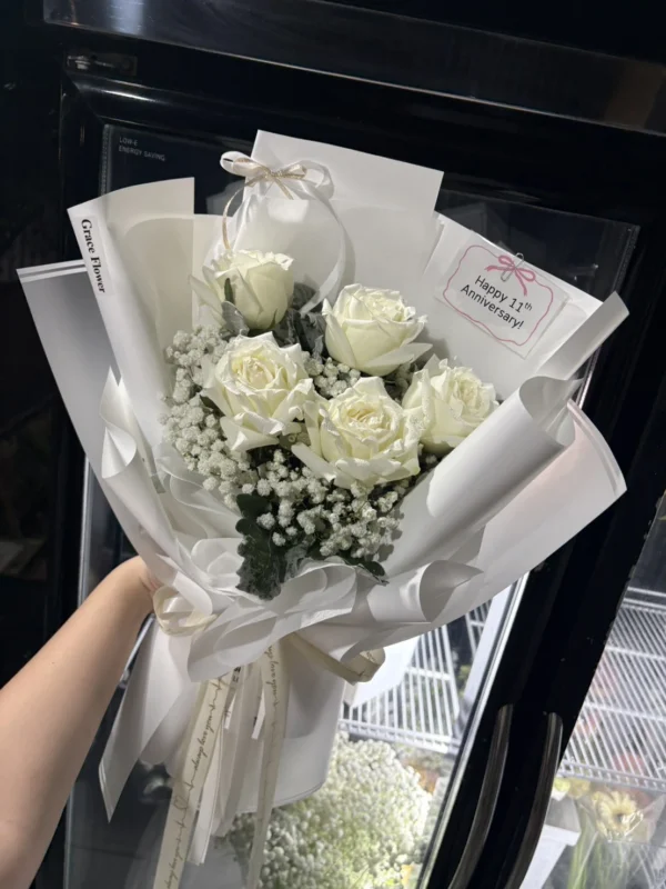 ช่อดอกไม้สด White princess