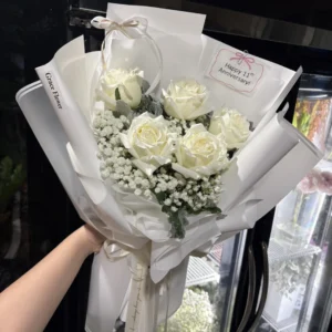 ช่อดอกไม้สด White princess - Image 2