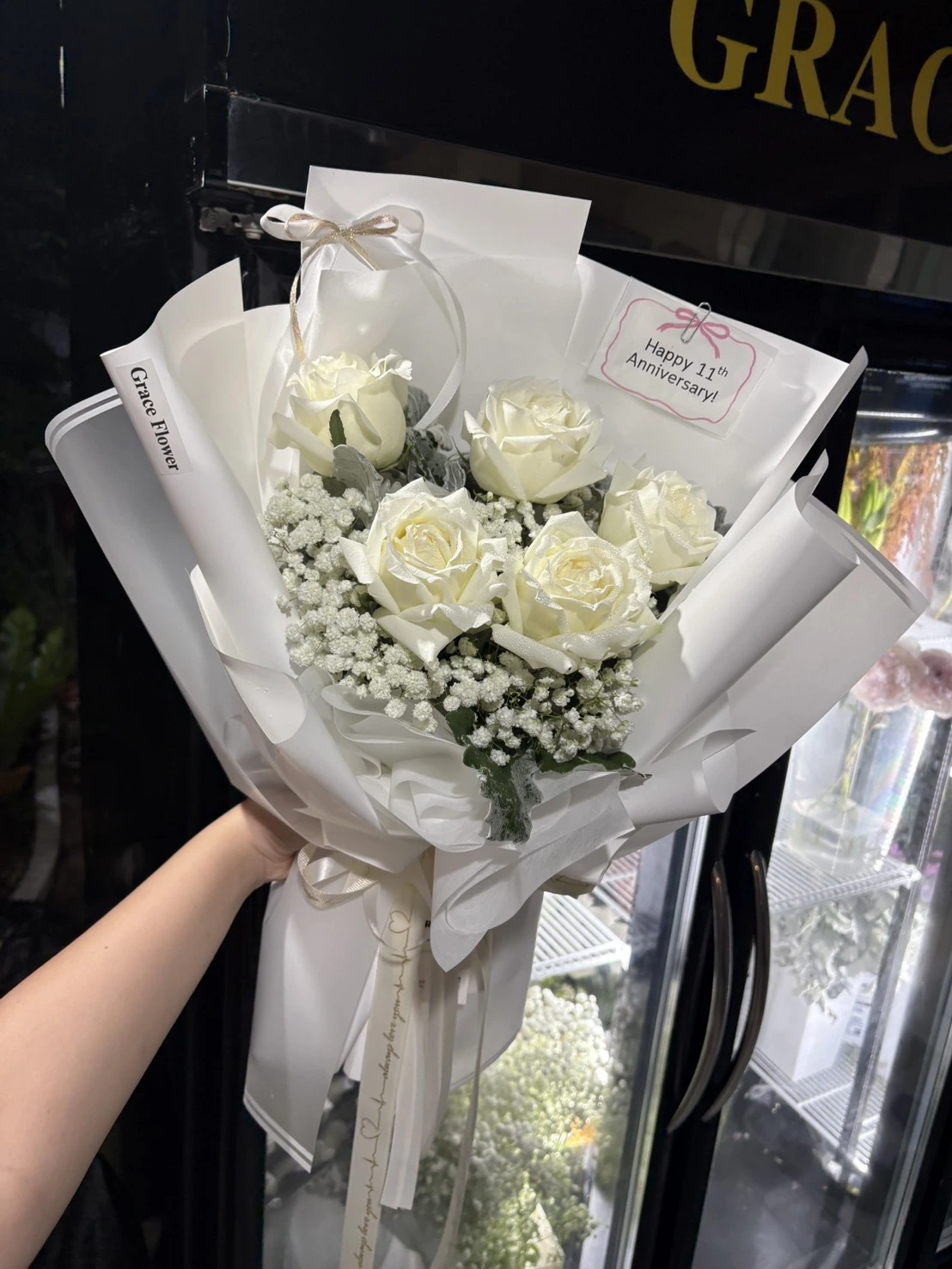 ช่อดอกไม้สด White princess - Image 2