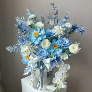 แจกันดอกไม้ประดิษฐ์ Blue Latte - Image 1