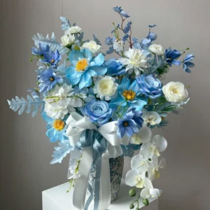แจกันดอกไม้ประดิษฐ์ Blue Latte - Image 2