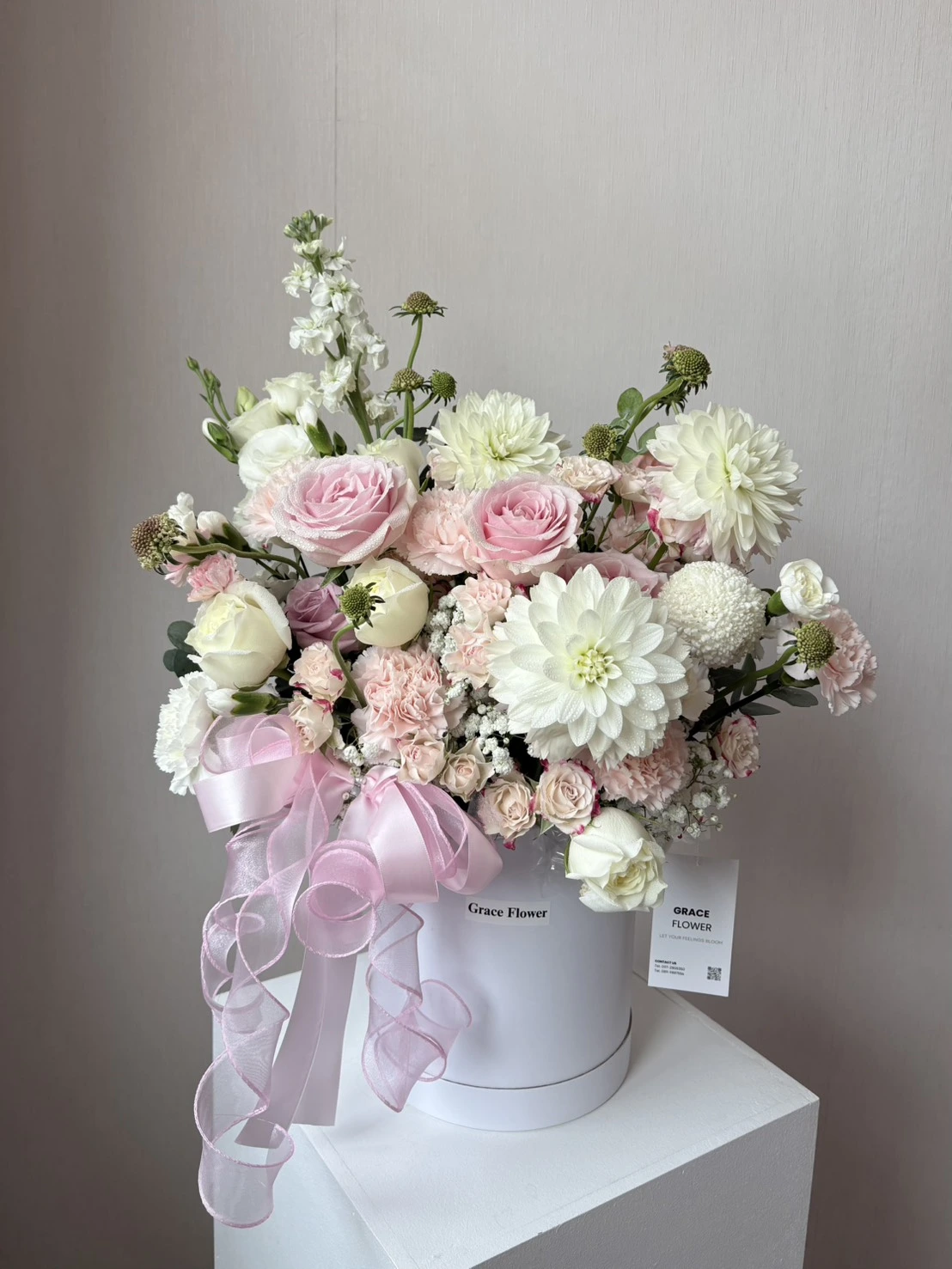 กล่องดอกไม้สด Dahlia Cozy Pink - Image 2
