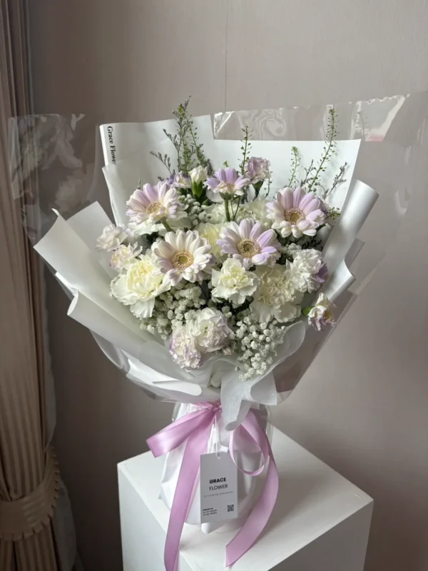 ช่อดอกไม้สด Lilac Cotton Candy
