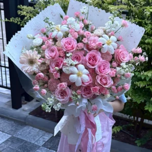 ช่อดอกกุหลาบชมพู Milky Blossom - Image 2