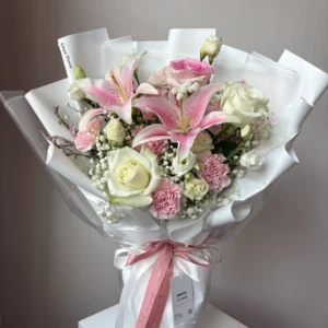 ช่อลิลลี่ชมพู Pastel Dream - Image 3