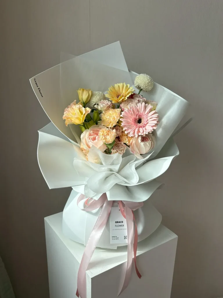 ช่อดอกไม้สด Peach Princess