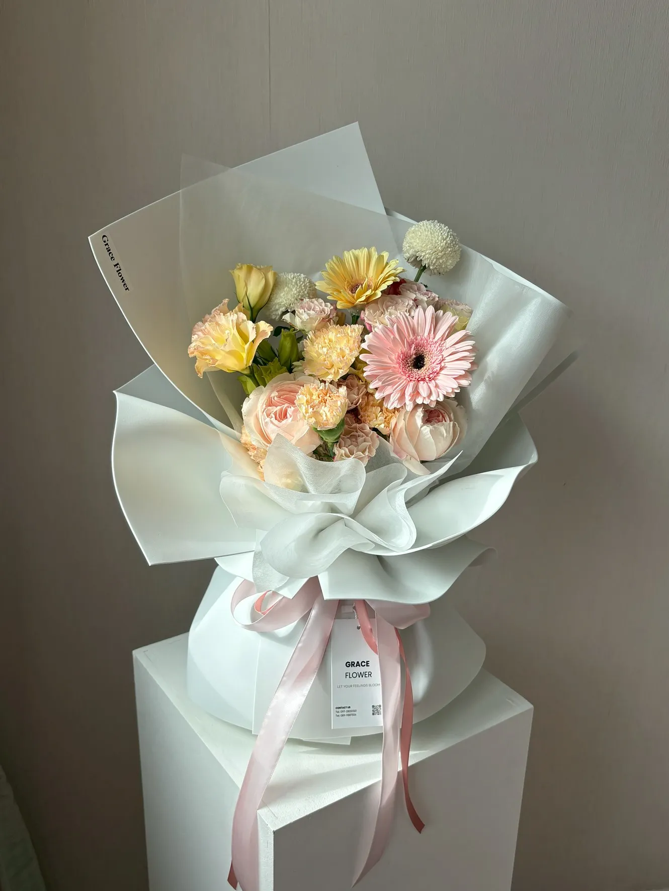 ช่อดอกไม้สด Peach Princess - Image 3