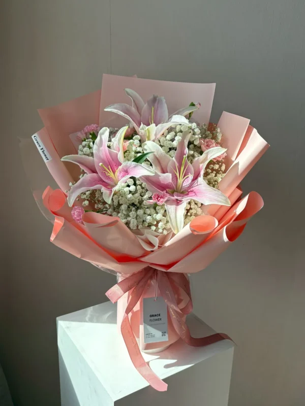 ช่อดอกลิลลี่สด Cotton Lily