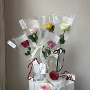 (Purple rose) กุหลาบม่วง 1 ดอก ห่อกรวยใส - Image 2