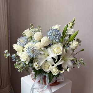 ตระกร้าดอกไม้สด Aqua Serenity - Image 4