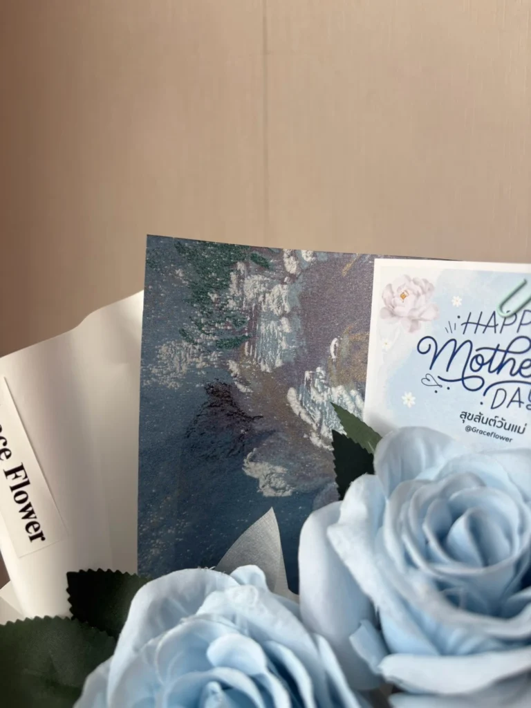 ช่อดอกไม้ประดิษฐ์ Blue Bloom