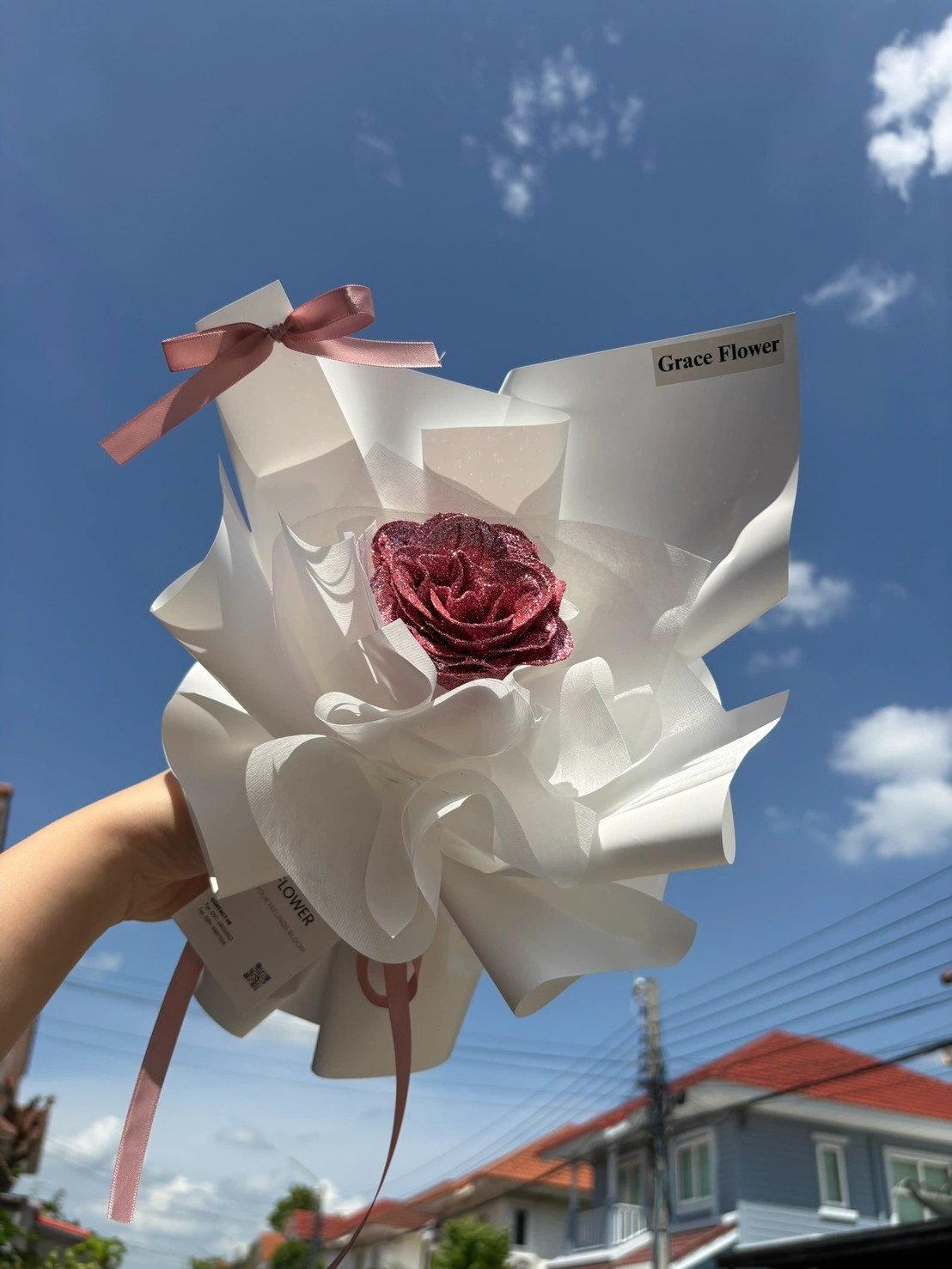 ช่อดอกกุหลาบกลิตเตอร์ 1 ดอก (mini) - Image 2