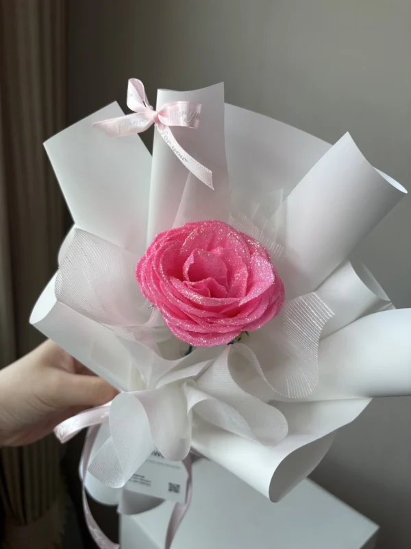 ช่อดอกกุหลาบกลิตเตอร์ 1 ดอก (mini)