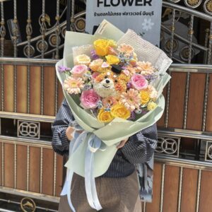 ช่อดอกไม้สดน้องหมาชิบะ Kawaii Shiba Bloom - Image 2