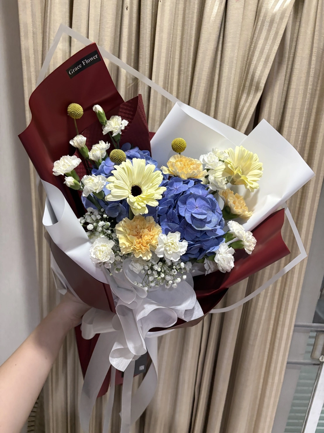 ช่อดอกไม้สด Sweet Baby Blue