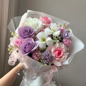 ช่อดอกไม้ประดิษฐ์ทรงกลม Pearl & Blossom - Image 2