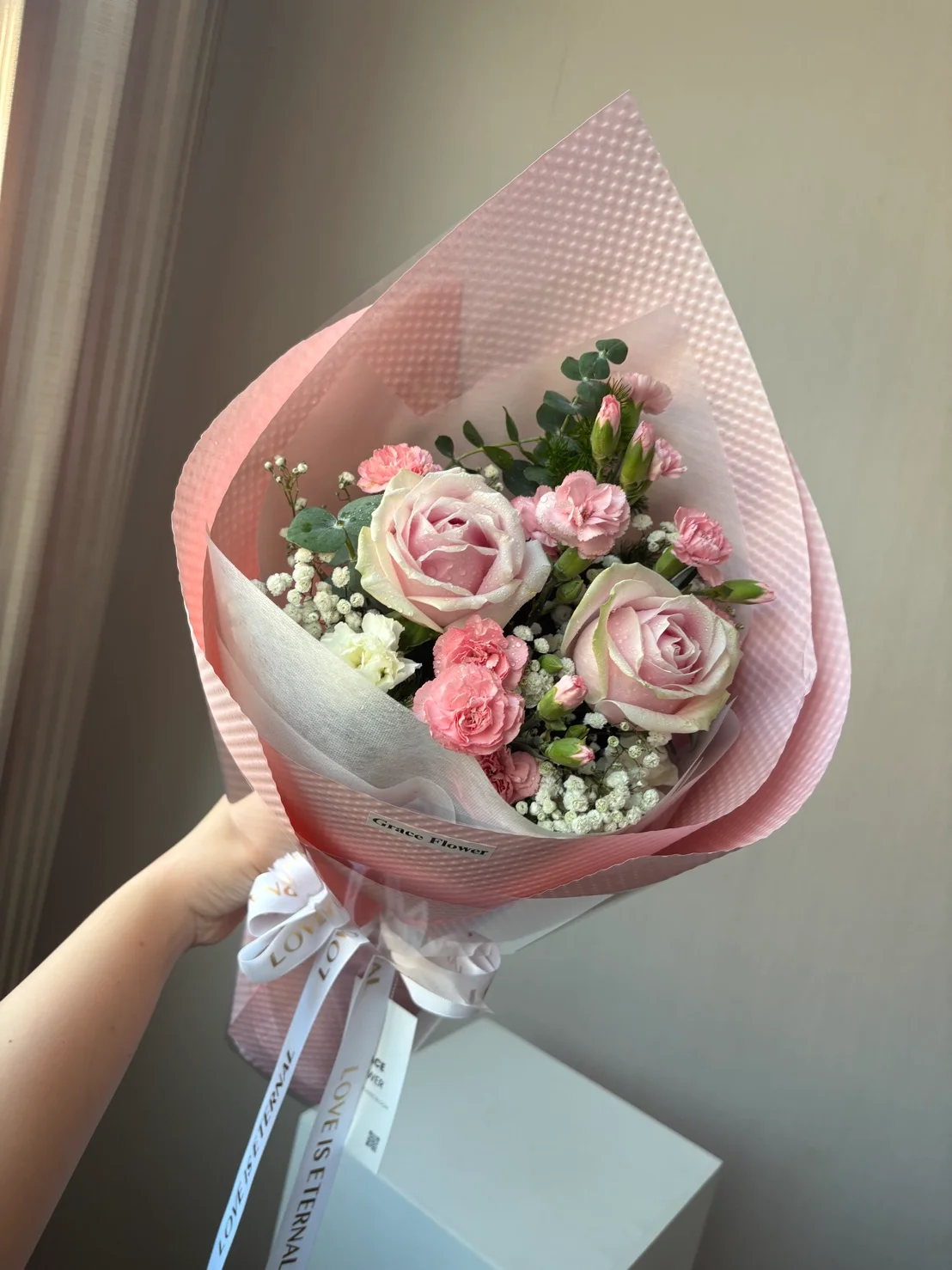 ช่อดอกไม้สด Pink Form