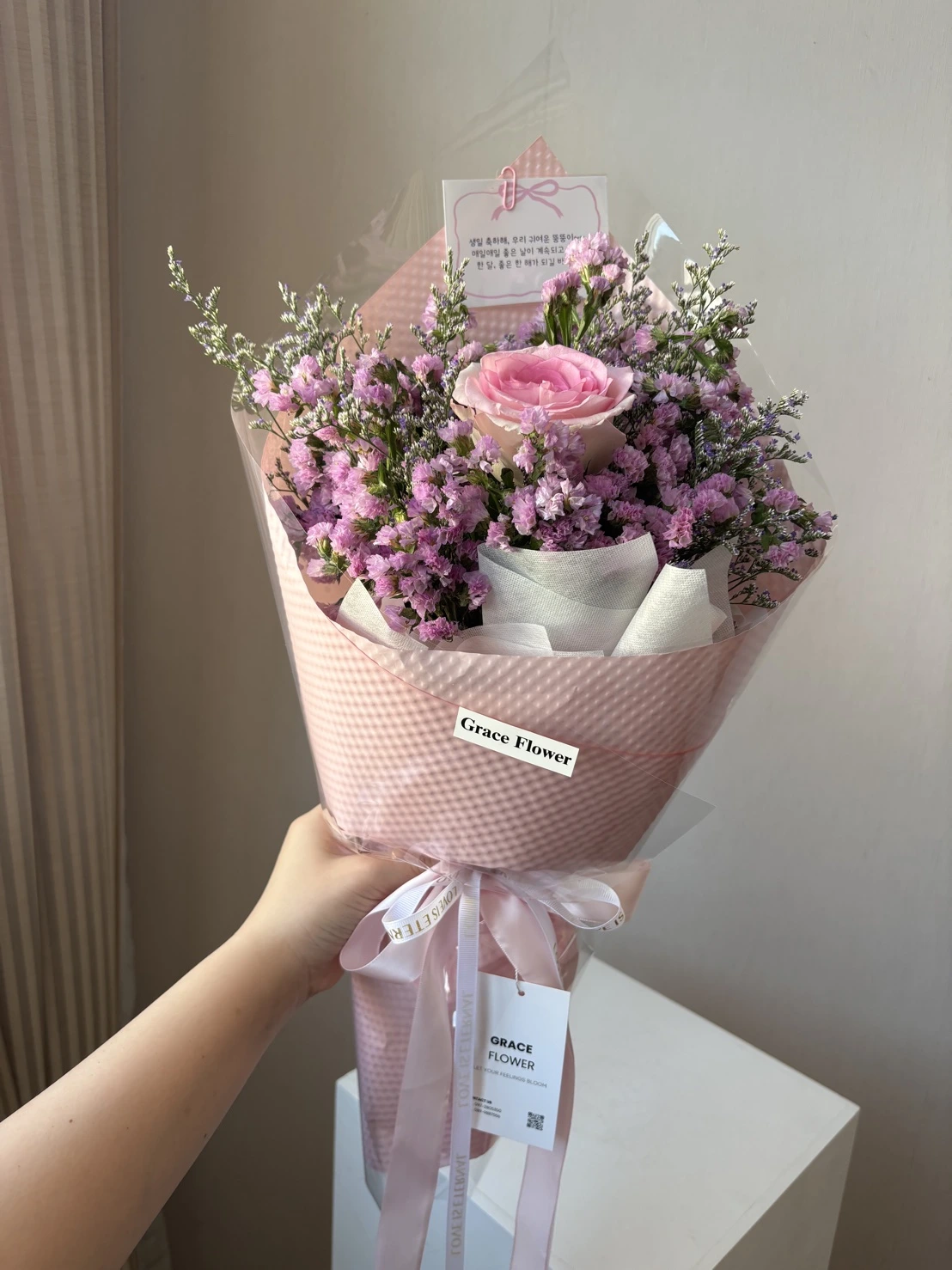 ช่อดอกกุหลาบขาว 1 ดอก Galaxy Mist - Image 3